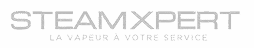 Logo STEAMXPERT, texte gris stylisé avec 'LA MAÎTRISE À VOTRE SERVICE' en dessous.